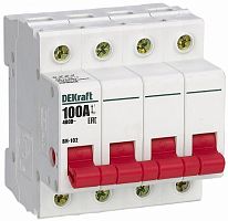 Выключатель нагрузки (мини-рубильник) DeKraft ВН-102 4п 100А тип AC картинка